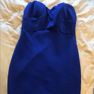 Sexy royal blue strapless dress